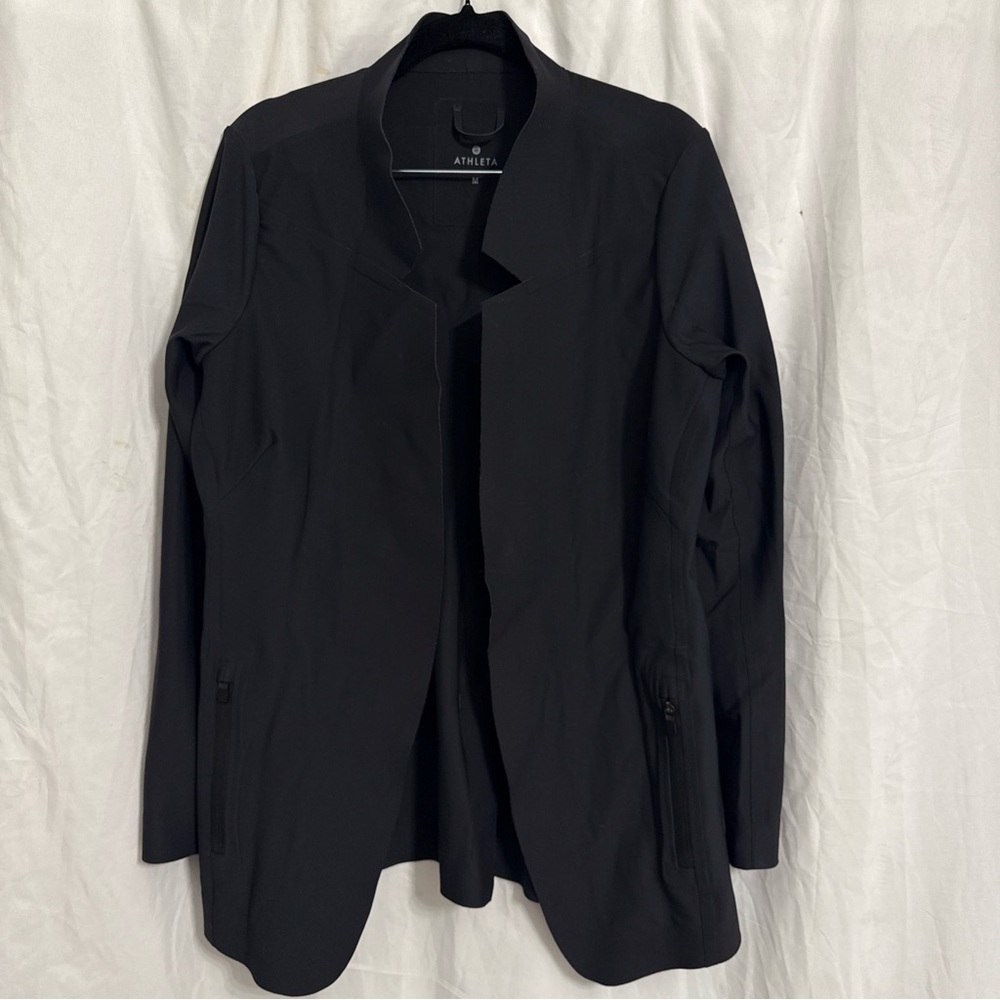 Athleta Interstellar Blazer Size Medium Black Zip… - image 1